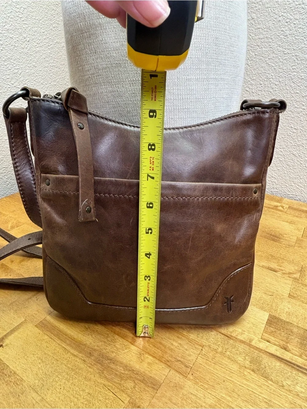 Frye Melissa Leather Crossbody Bag Dark Brown Cognac Small Purse DB0354